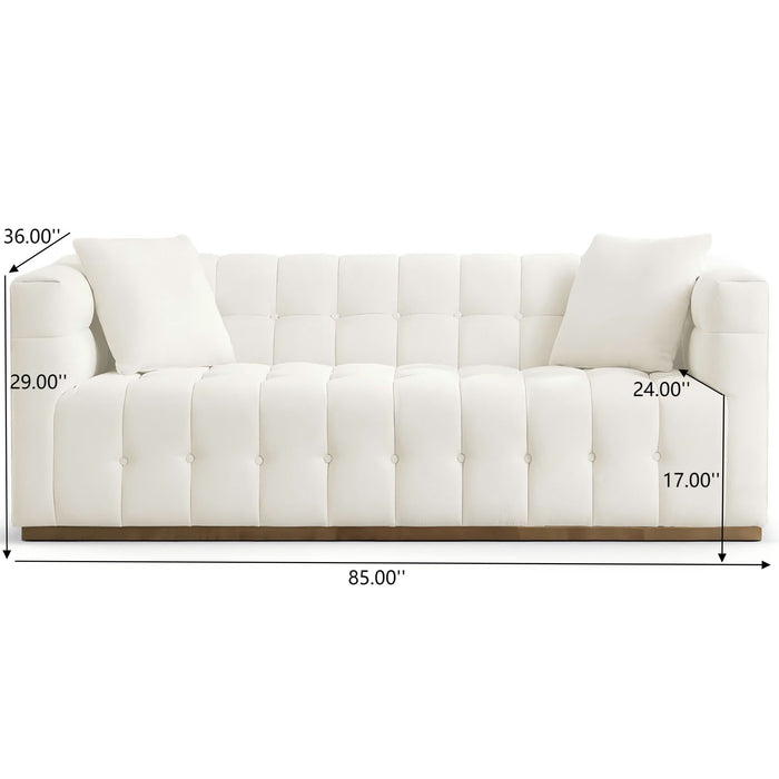 Eleanor - Sofa - Beige / Gold / Ivory / Ivory White