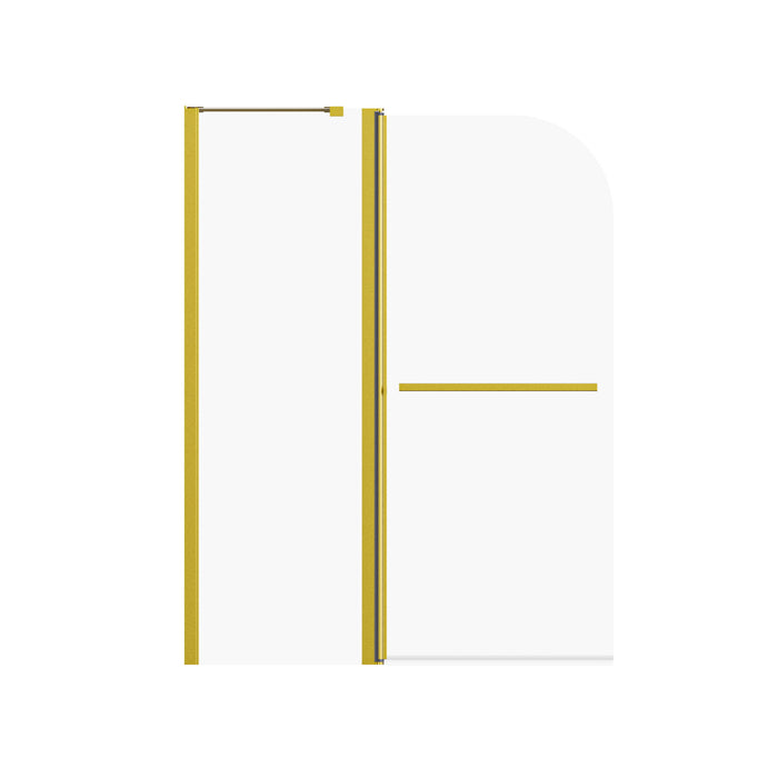 Frameless Folding Shower Doors For Bathtub - Brushed Gold