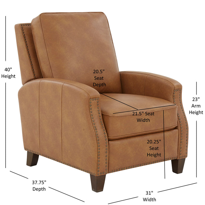 Jack - Push Back Recliner With Track Arms And Nailhead Accents