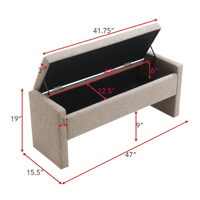 Modern Upholstered Large Bed End Bench With Storage