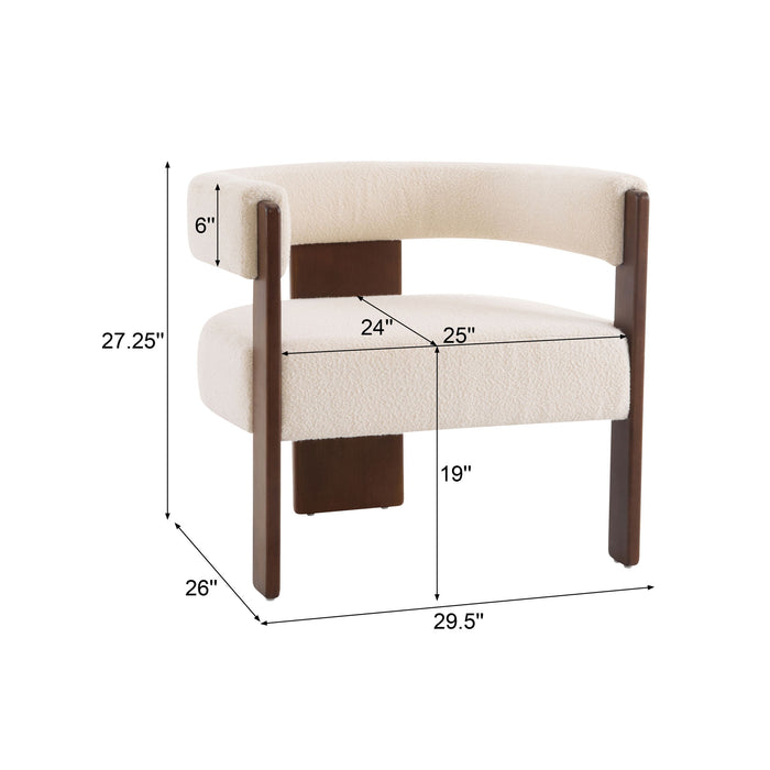 Modern Upholstered Accent Arm Chair With Barrel Back Design