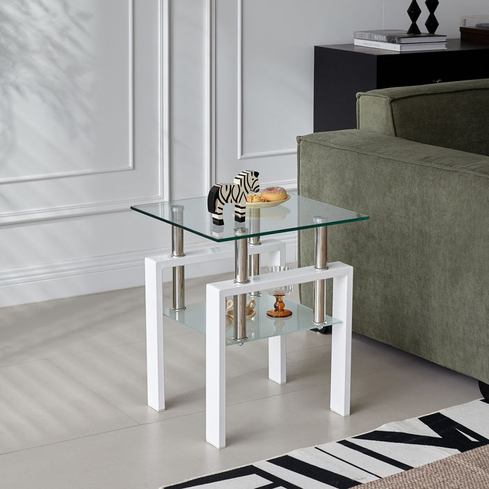 Tempered Glass Table With Storage