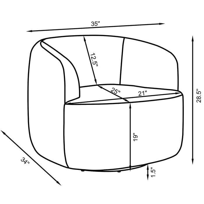 Denae - Upholstered Swivel Chair - Ivory
