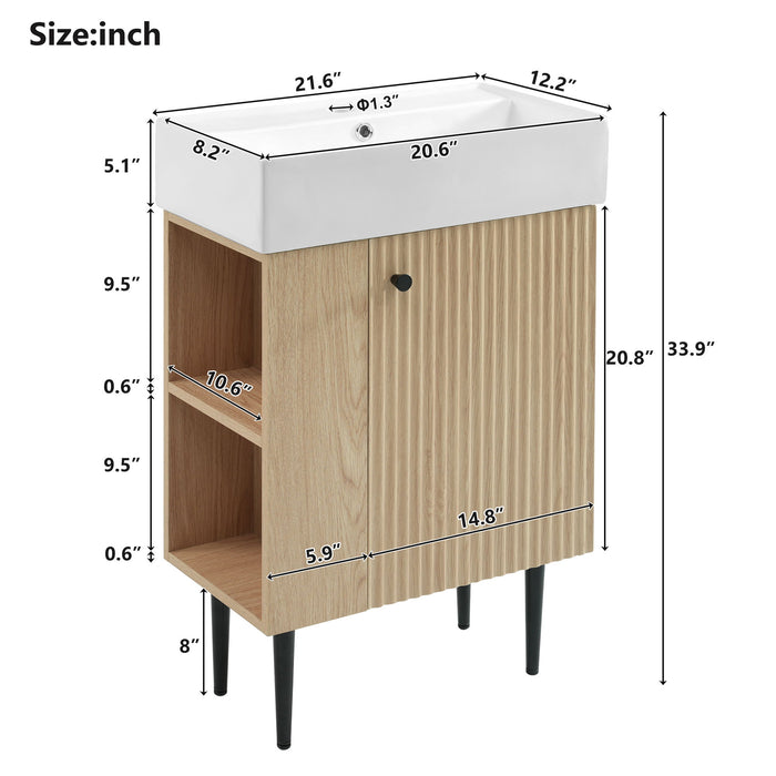 Bathroom Vanity, Combo Cabinet, Bathroom Storage Cabinet, Single Ceramic Sink