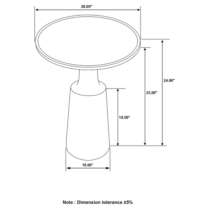 Stain Pedestal Accent Round Table With Lipped Top - Black