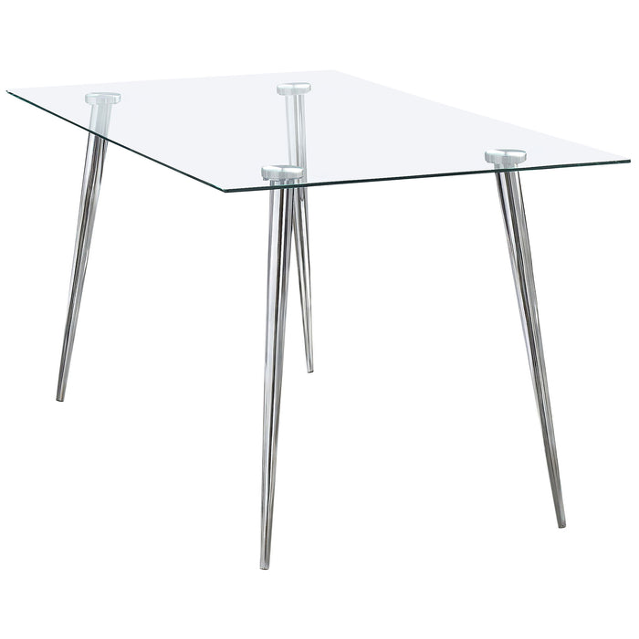 Vendas - Rectangular Glass Top Dining Table - Chrome