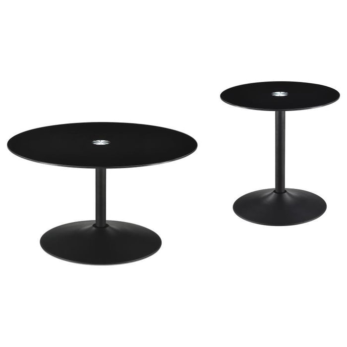 Ganso - Round Glass Top Coffee And End Table Set