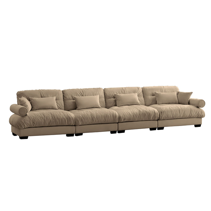Super Comfort Oversized Modular Velvet Sectional Sofa, Deep Seat Convertible L Shaped Couch
