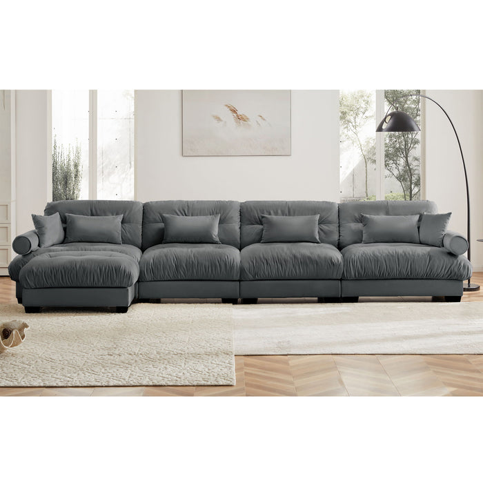 Super Comfort Oversized Modular Sectional Sofa With Movable Ottoman