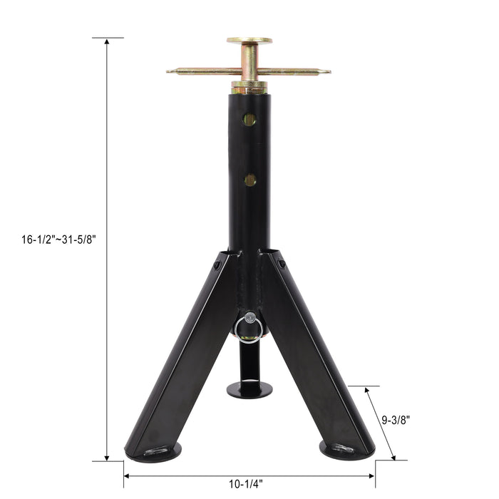 RV Adjustable Telescoping Stabilizer Jack Stand Supports Stabilizer, 16" To 30" (Set of 2) - Black