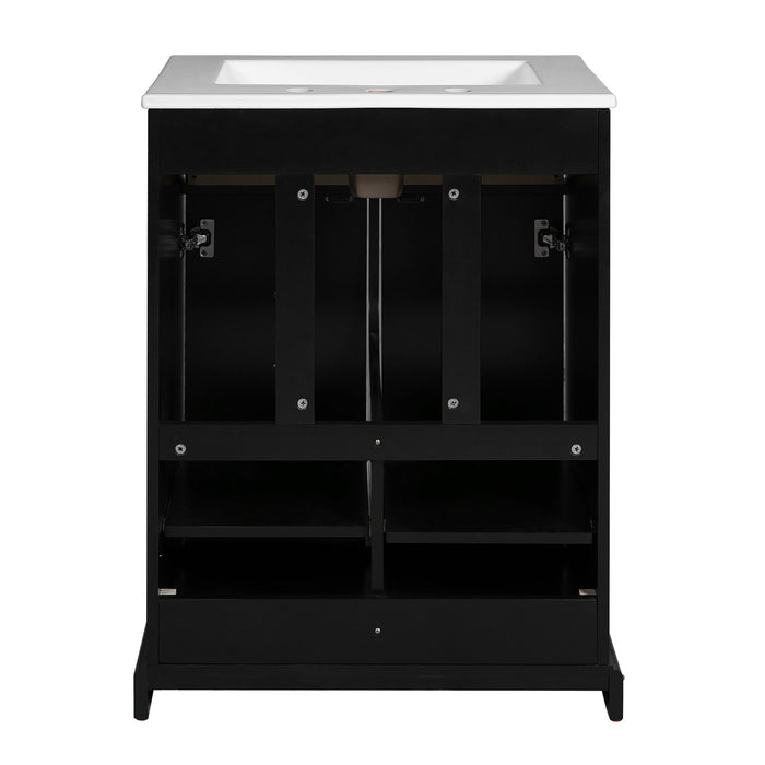 Bathroom Vanity With Drawer And Soft-Closing Doors, Sink Storage Cabinet For Small Spaces - Black
