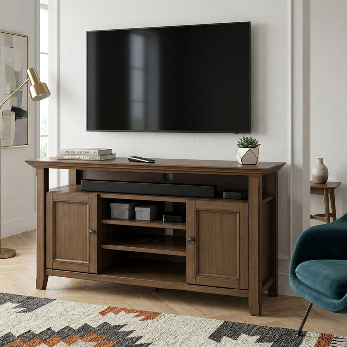 Amherst - TV Media Stand - Rustic Natural Aged Brown