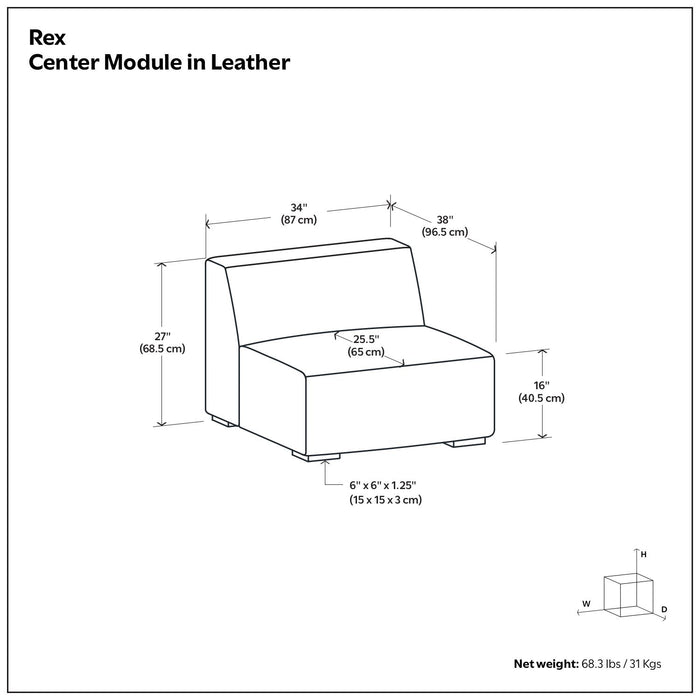 Rex - Center Sofa Module