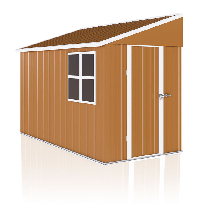 Heavy Duty Storage Shed With Double Doors And Ventilation Weatherproof Outdoor Garden Shed - Brown