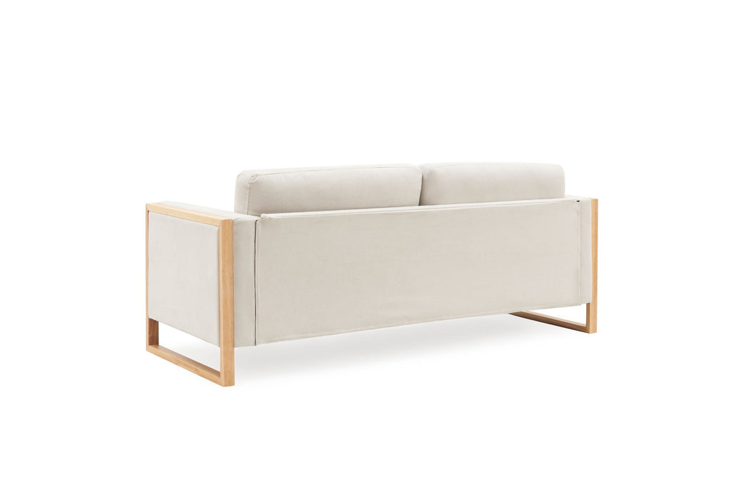 Modern Sofa With Solid Wood Legs, 3 Seater