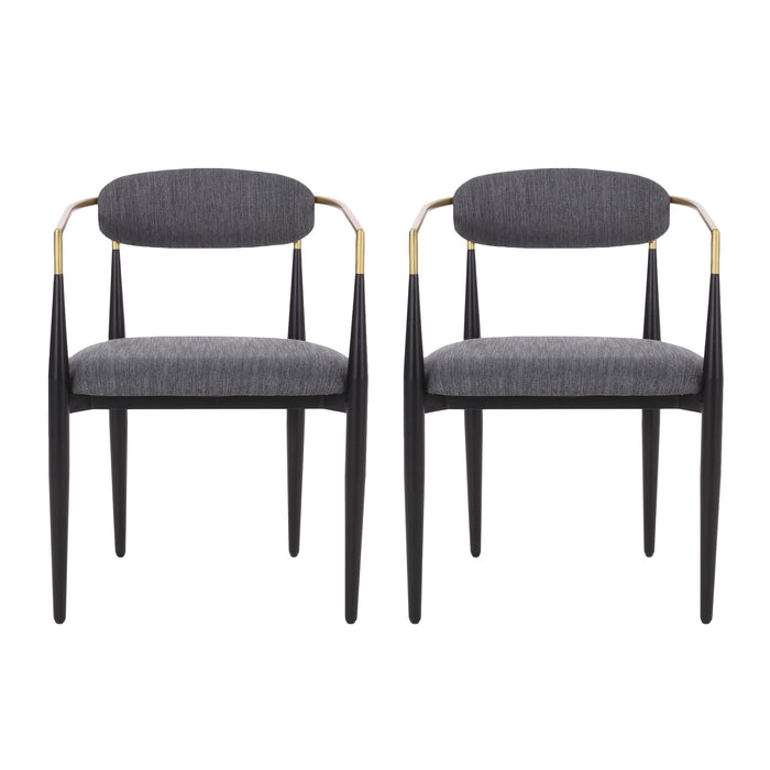 Modern Upholstered Dining Chair With Iron Frame