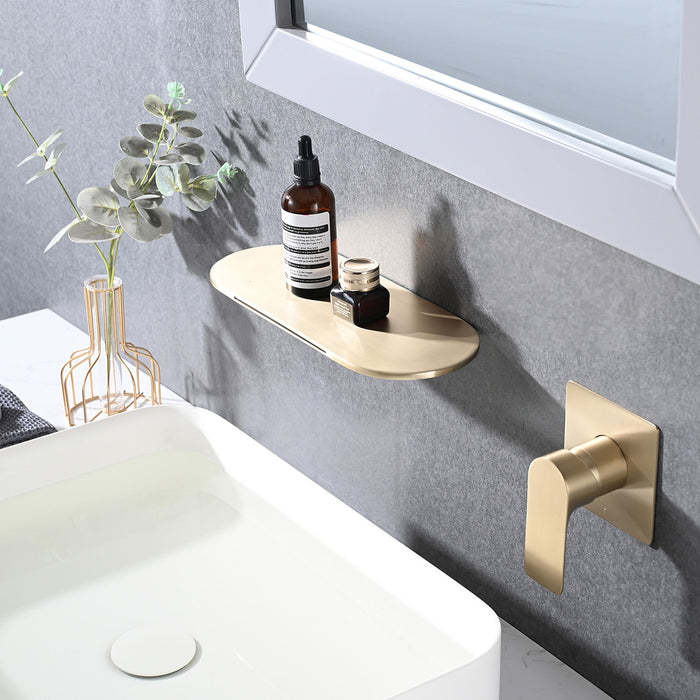 Modern Wall Mount Bathtub Faucet Single Handle With Waterfall Tub Spout And Rough