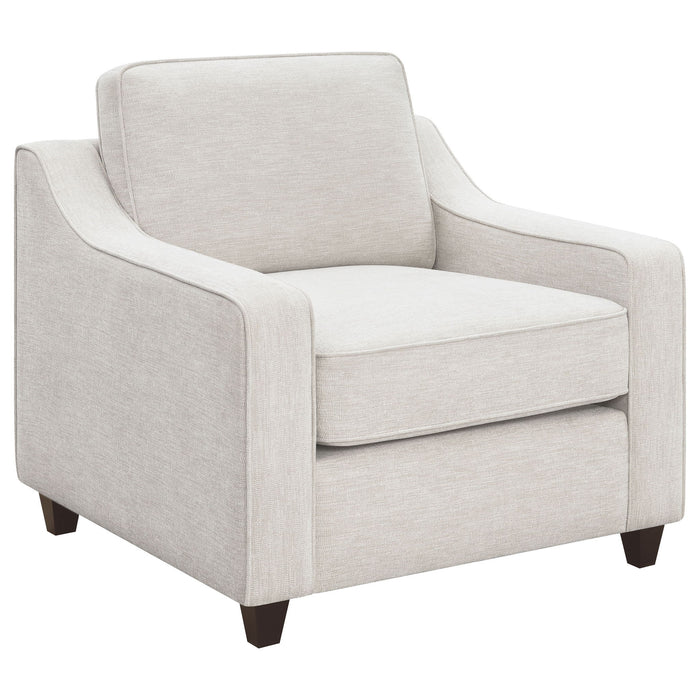 Mahaffey - Upholstered Sloped Track Arm Chair - Beige