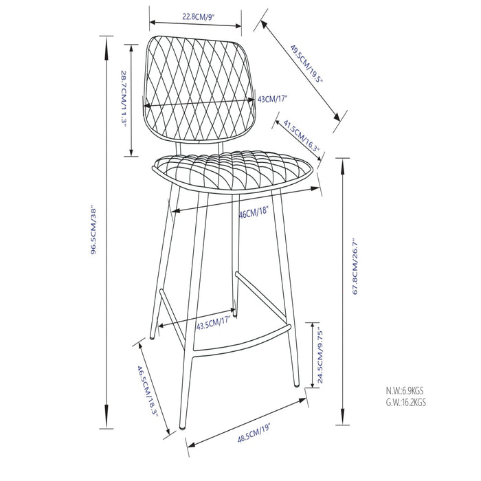 Raya - Upholstered Counter Height Stool (Set of 2)