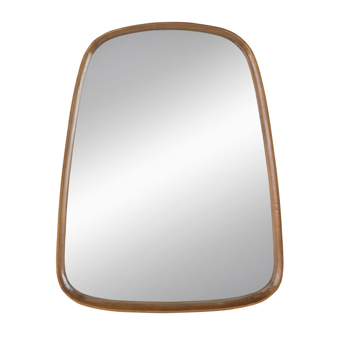 Irrgeular Mirror With Wood Frame, Wall Mirror For Living Room Bathroom Entryway - Brown