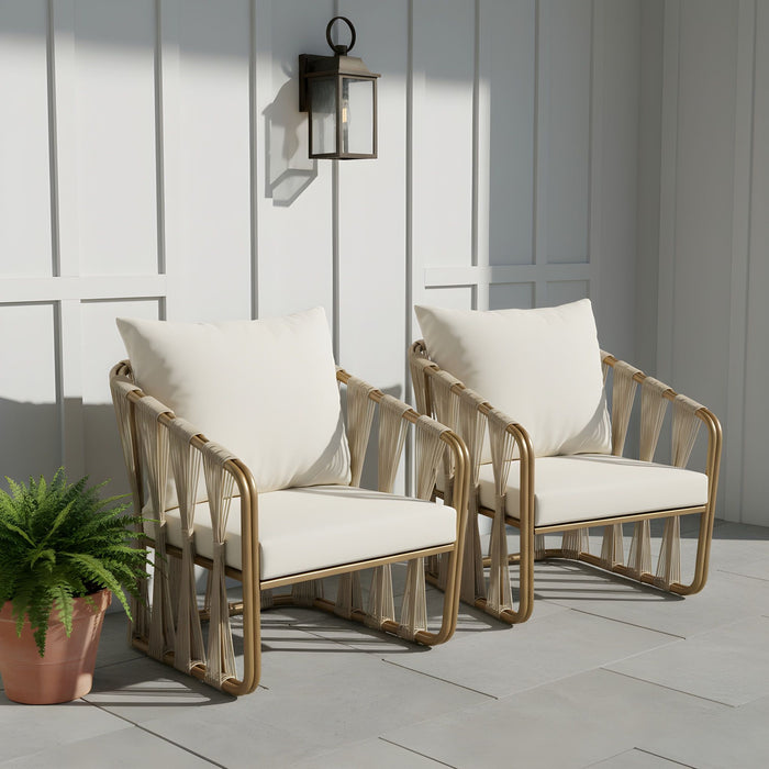 Chair With Cushion (Set of 2) - Beige