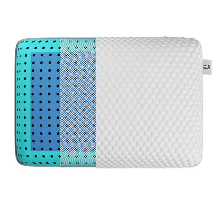 Ghostpillow - Gel Memory Foam Pillow With Cooling Technology, Made Of High Performance Foam - White