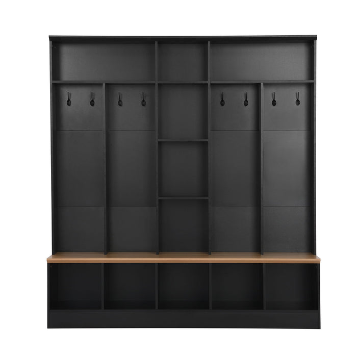 Minimalist Shoe Cabinet With Cube Storage & Shelves