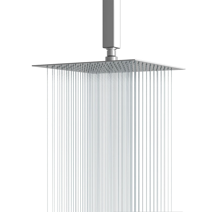 Ultra Thin Square Rainfall Shower Head Stainless Steel, Wall Or Ceiling Mount