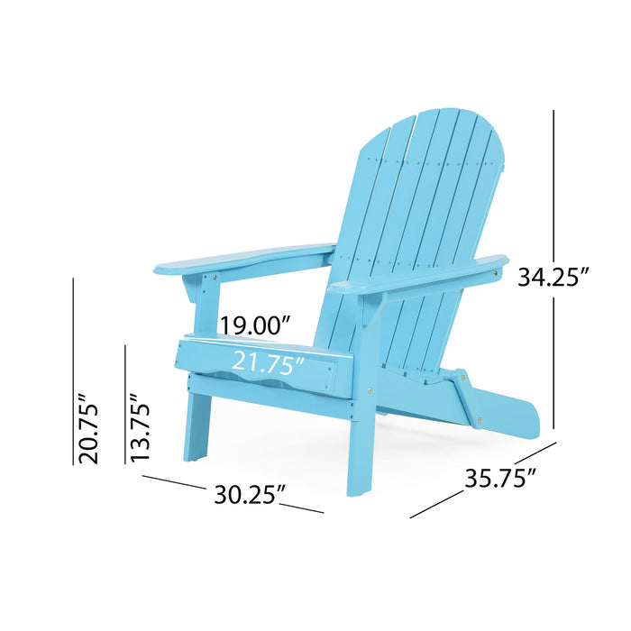 Malibu Transitional Adirondack Chair With Foldable Design - Blue