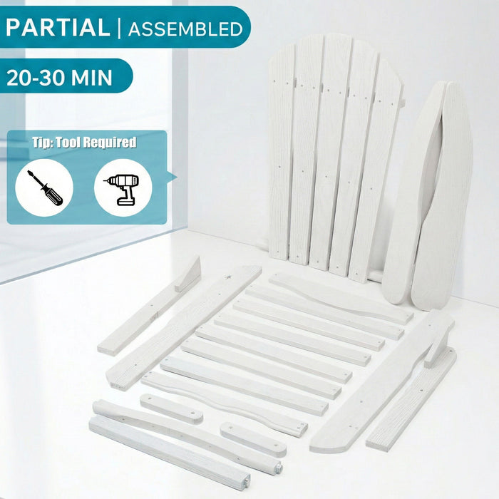 Folding Adirondack Lounge Chair With Embossed Grain Texture