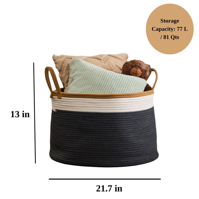 Francis - Cotton Round Laundry And Storage Basket