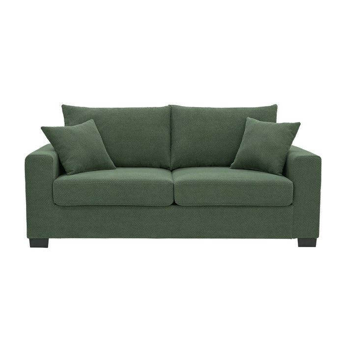 2 Seater Sofa, 2 Throw Pillows For Living Room