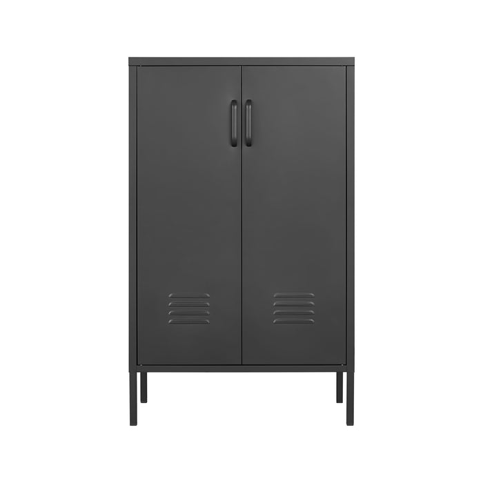 Suitable For Steel Storage Cabinets In Living Rooms, Kitchens, And Bedrooms, 2 Door Miscellaneous Storage Cabinet, Garage Tool Storage Cabinet, And Office File Cabinet 2 Movable Partitions - Black