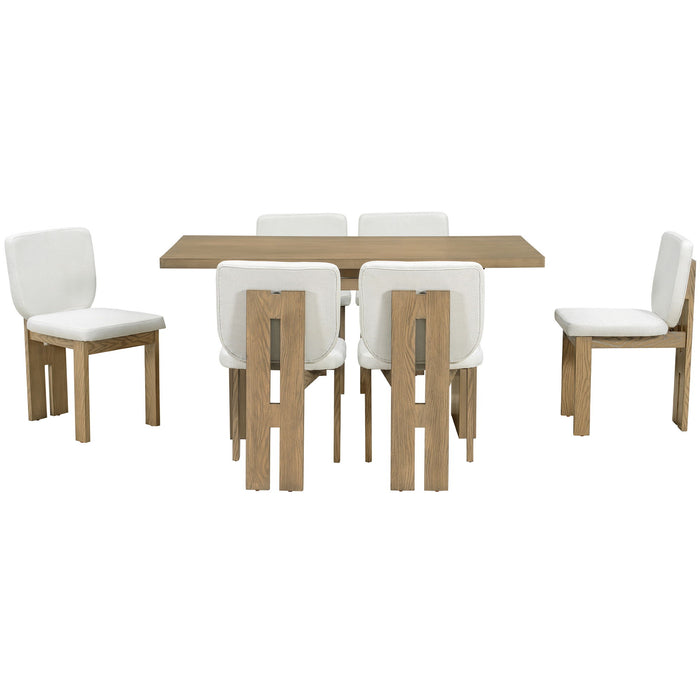 Dining Table Set For 6 With Upholstered Chairs