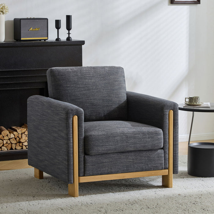 Harmonia - Classic Fabric Upholstered Armchair With Rubber Wood Frame