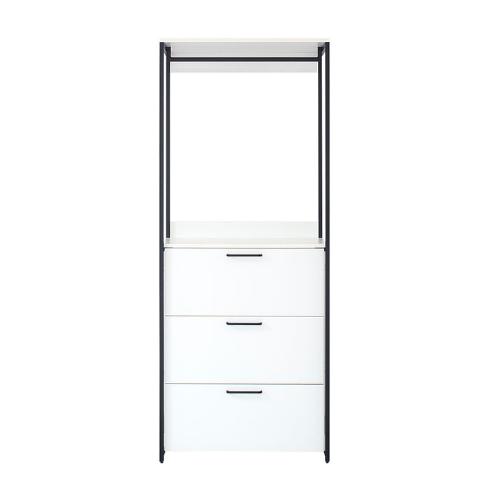 Fiona - Contemporary Wood And Metal Walk In Closet With Drawers