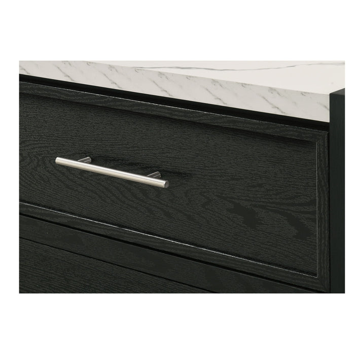 2 Drawers Nightstand - Black / White
