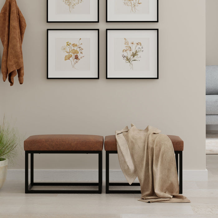 Reynolds - Small Bench - Distressed Saddle Brown