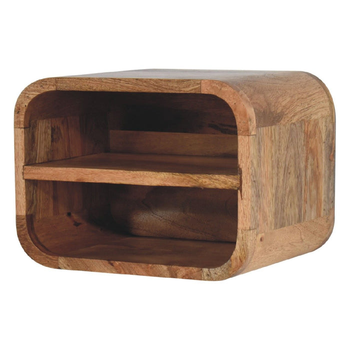 Floating Open Curve Nightstand - Oak