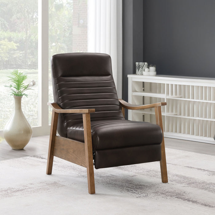 Asher - Modern Push Back Recliner With Wood Arms