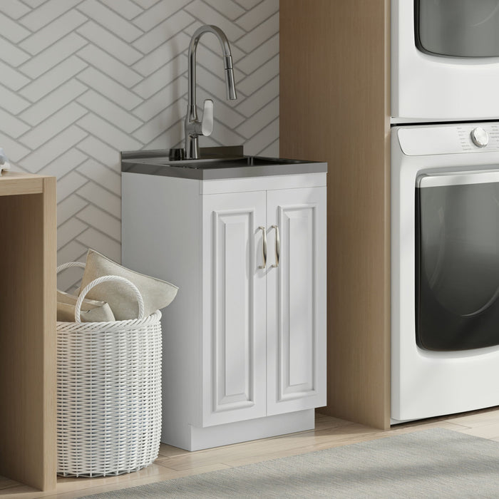 Darwin - Deluxe Laundry Cabinet With Pull-Out Faucet And Stainless Steel Sink