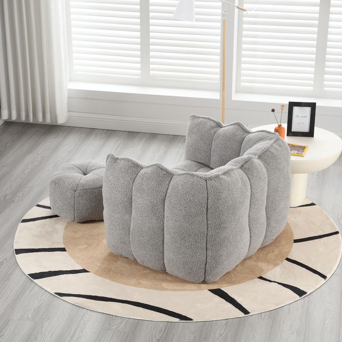 Soft Chenille Bean Bag Chair With High Resilient Foam