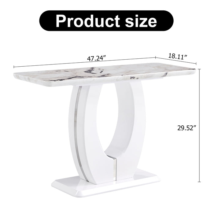 Modern Simple Glossy Rectangular Counter Bar Table - White