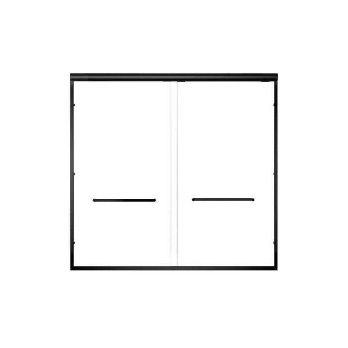 Aluminum Frame Double Double Soft Close Shower Door, Tempered Glass And Dual Stainless Steel Handles