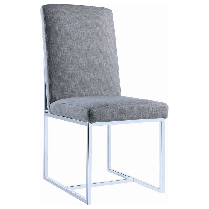 Upholstered Dining Chair Set With Base (Set of 2) - Gray