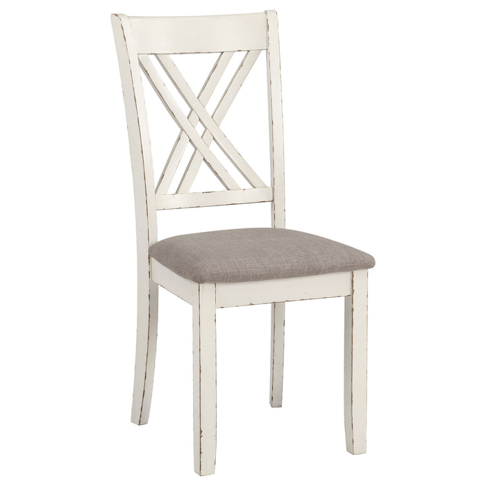 Ebers - 7 Dining Set With 2 Tone Upholstered Chairs - Vanilla White