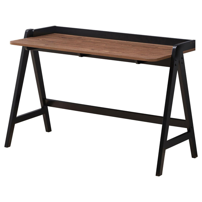 Industrial Writing Desk With Dual USB Ports - Brown