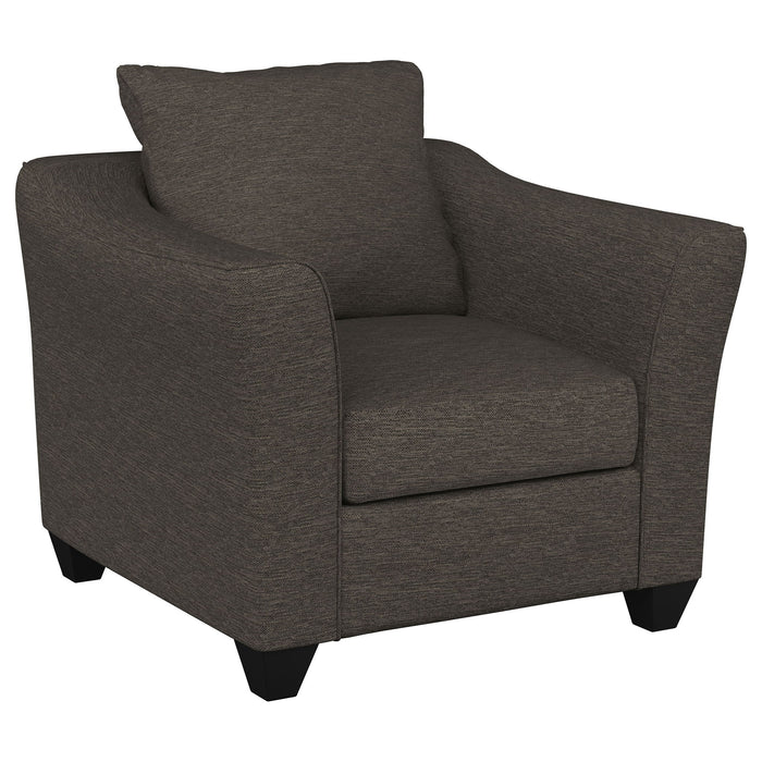 Paige - Flared Arm Chair - Charcoal Gray