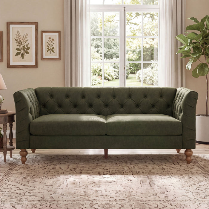 Chesterfield Sofa With Flared Arms For Living Room