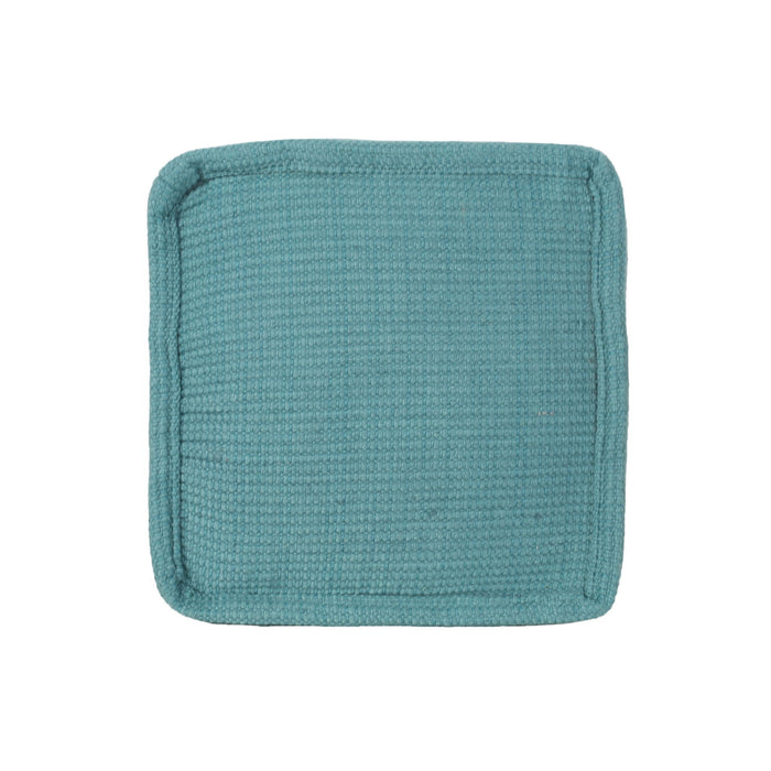 Hansolo - Yarn Square Pouf Ottoman Or Floor Cushion - Teal